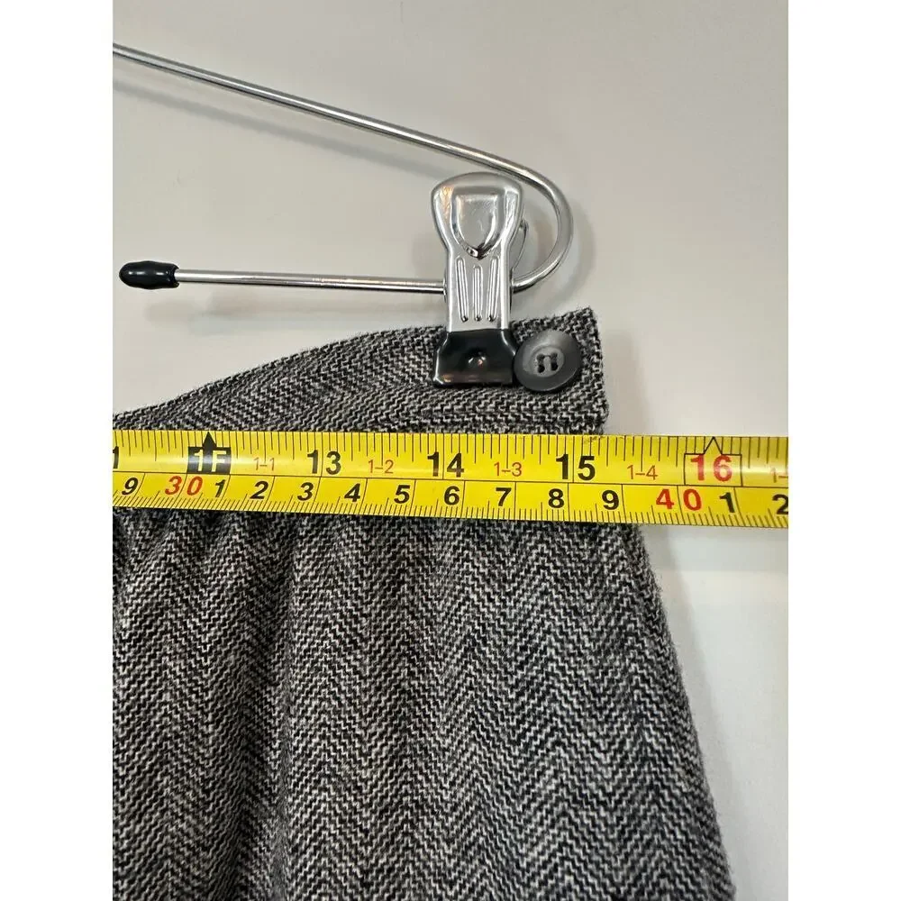 Pendleton Vintage Large Gray Wool Herringbone Pencil Midi Skirt Academia Office - Picture 5 of 8
